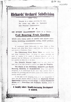 Estate Agent's advertisement for Richard's Orchard