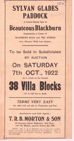 Document, Sylvan Glades Paddock Blackburn, C1922