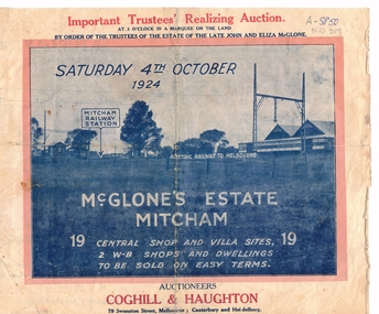 Document, McGlone Estate Mitcham
