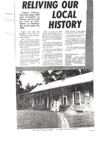 Article with brief outline of August Schwerkolt's life and of the restoration of his cottage by Nunawading City Council.  