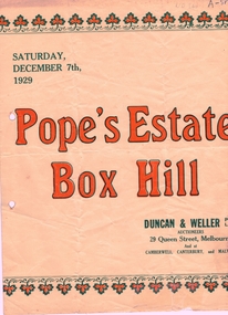 Pamphlet, Auction - Pope's Estate