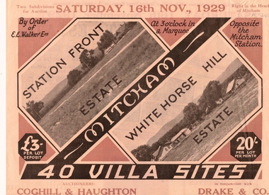 Pamphlet, Auction - Station Front Estate & Whitehorse Hill Estate