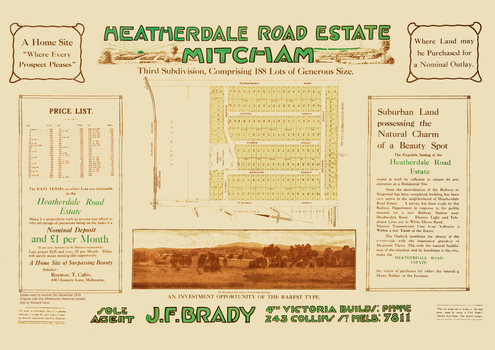 Third subdivision, Heatherdale Road Estate