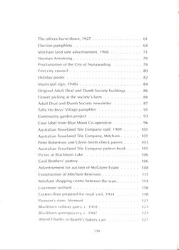 History of Nunawading to 1988 - List of Illustrations contd