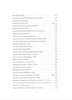 History of Nunawading to 1988 - List of Illustrations contd.