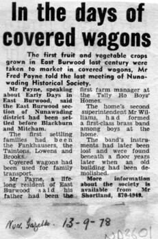In the days of the covered wagons