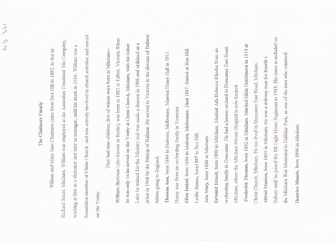 Biography of the Chalmers family - page 1