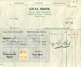 Document, Geal Bros, 1941
