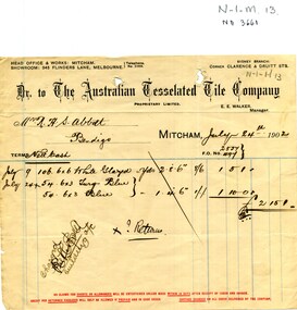 Account from Australian Tesselated Tile Company