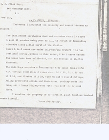 Document, T. White's property, ca 1933