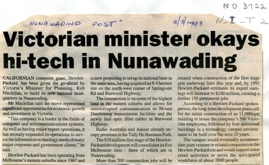 Victorian Minister okays Hi-Tech in Nunawading.