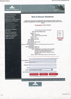 Australian War Memorial record for Gunner William Lionel  Schwerkolt. 