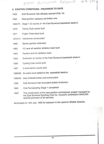 Document, East Burwood Reserve, ?1992