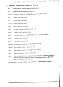 Document, East Burwood Reserve, ?1992