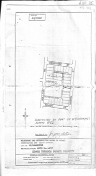 Plan of subdivision of part of W.B. Wickings Estate, 1952.