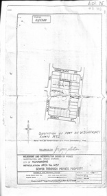 Plan of subdivision of part of W.B. Wickings Estate, 1952.