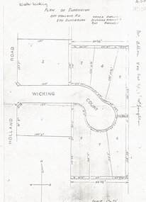 Document, Walter Wicking Plan of Subdivision, ?1952