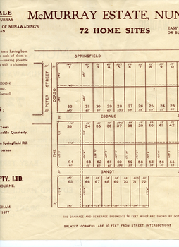 Brochure advertising sale of 'McMurray Estate', Nunawading.  