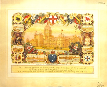 Invitation to V.W.Bro R.W.V. McCall (G.Treasurer) and Lady to the Exhibition Building on the evening of 7th May 1901.
