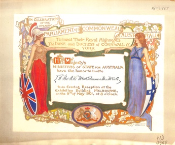 Invitation to V.W.Bro. R.W.V. McCall G.Treasurer and Miss McCall to meet His Royal Highnesses the Duke and Duchess of Cornwall and York 