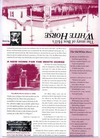 Pamphlet, The story of Box Hill's White Horse - the symbol of a city, 1/09/1993 12:00:00 AM