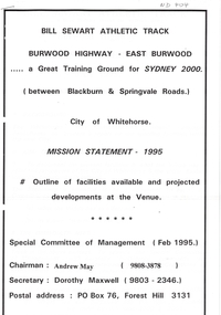 Document, Bill Sewart Athletic Track, 1995