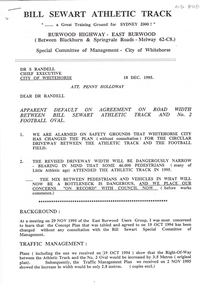 Letter - Correspondence, Bill Sewart Athletic Track, 18/12/1995 12:00:00 AM
