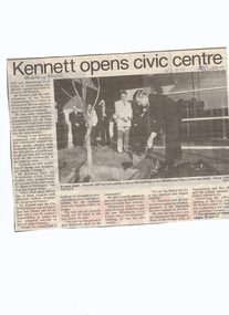 Premier of Victoria, Jeff Kennett, plants a tree at the opening of Whitehorse Civic Centre