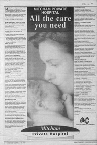 Advertisement for Mitcham Private Hospital