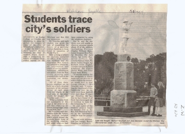 Article, Students Trace City's History