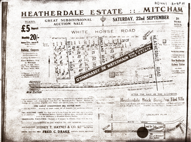Auction of 'Heatherdale Estate' Mitcham, 27 September ?1928, 