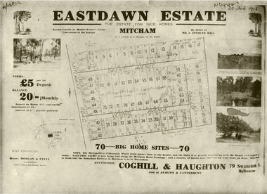 Brochure for auction of Eastdawn Estate, Mitcham, 70 lots [20 February 1915]