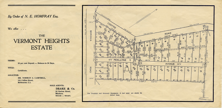 Sale brochure for 'Vermont Heights Estate', Vermont, 