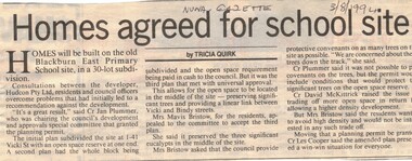 Article, Homes agreed for school site, 3/08/1994 12:00:00 AM