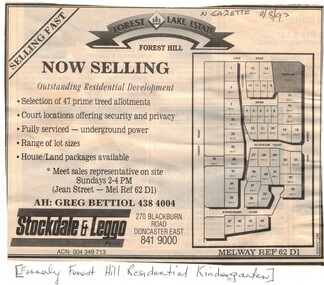 Document, Forest Lake Estate, 1992