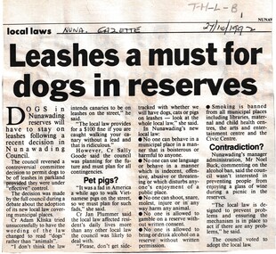 Dogs in Nunawading reserves will have to stay on leashes following a recent decision in Nunawading Council.