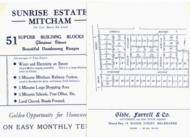 Pamphlet, Sunrise Estate, 1957