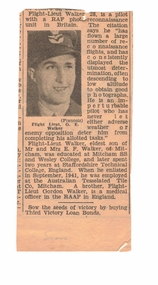 Article, Flight Lieutenant Walker, 1940 ?