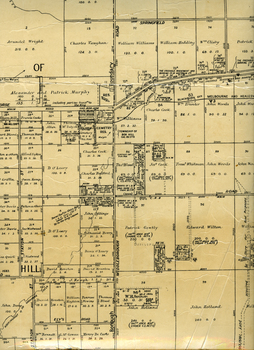 Office of Lands and survey map, 1864 with many further subdivisions of 1870 onwards added. 