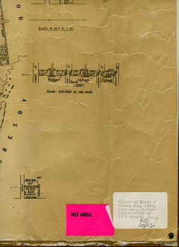 Office of Lands and survey map, 1864 with many further subdivisions of 1870 onwards added. 