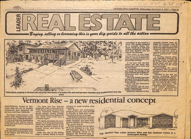An article on the development of Vermont Rise and a new residential concept.
