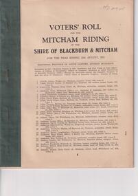 Voters' Roll for Mitcham Riding for the year ending 12th August, 1931