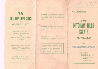 Document, Mitcham Hills Estate, n.d