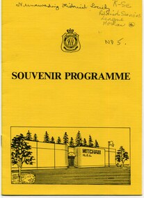 8 page yellow covered programme commemorating the Mitcham R.S.L. Sub-branch 