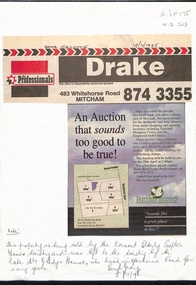 Advertisement on the sale and auction of 5 sites in Glenburnie Road, Mitcham.