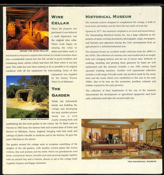Pages11-12:  The wine celler, the garden and the Historical Museum.