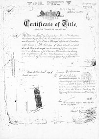 Certificate of title Vol 3271 Fol 654003, 50 acres fronting on Canterbury Road, including Scott Street being part of Crown Portion 124, Parish of Nunawading, County of Bourke.