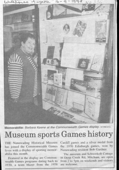 Nunawading Historical Museum which features sporting memorabilia.