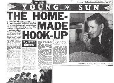 The Home-made telephone system used by 3 boys and 4 girls in Blackburn.