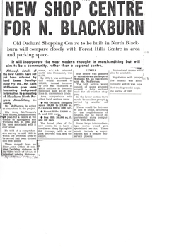 article about the building of the Old Orchard Shopping Centre in Blackburn in about 1966.